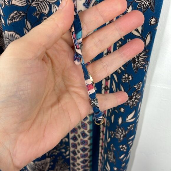 Angie Boho Mixed Print Pull On Pants Wide Leg relaxed size Large - Picture 6 of 7